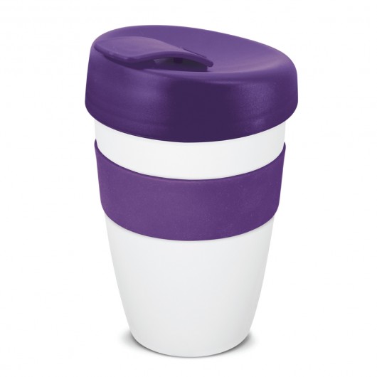 Double Wall Lyon Cups white purple